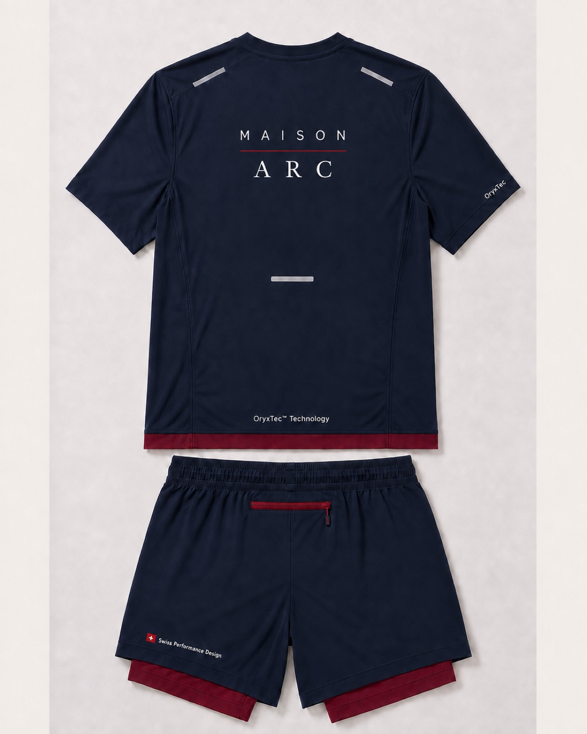 Back view of Prototype 01 men set in Navy / Bordeaux